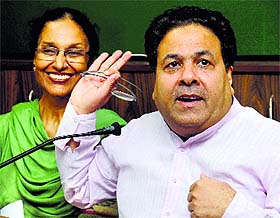 Congress spokesperson Rajiv Shukla talks to the media in Chandigarh on Wednesday.