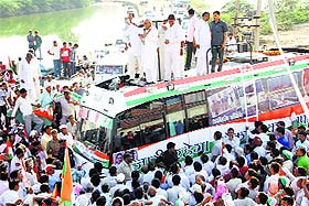 Chief Minister Bhupinder Singh Hooda campaigns in Rohtak.