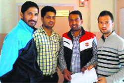 Activists of the Chhatra Ekta Manch on their way to present a memorandum to the High Powered Committee in Shimla on Tuesday. A Tribune photograph