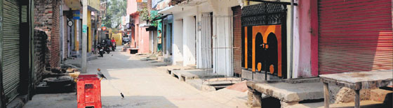 The main market of Arnia town wears a deserted look. 