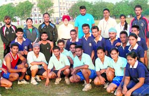 Students of Guru Kashi University pose after the University Intramural Football Tournament.