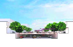 A conceptual drawing of the proposed underground parking in the neighbouring shopping centres to come up in Chandigarh