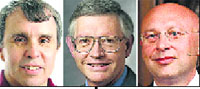 (From left) US citizens Eric Betzig and William Moerner and Germanys Stefan Hell. ap