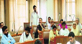 A special MC House meeting in progress in Chandigarh on Thursday.