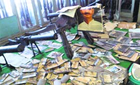 Some damaged artefacts at the SPS Museum in Srinagar.