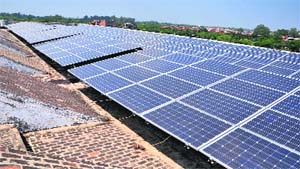 Solar panels installed at the Post Graduate Government College for Girls in Sector 42, Chandigarh.