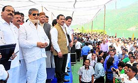Chief Minister Harish Rawat at the Tehri Adventure Tourism Festival on Friday.