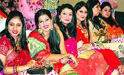 Women at a Karva Chauth function in Amritsar on Saturday