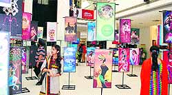 A view of the digital art exhibition in Amritsar on Saturday