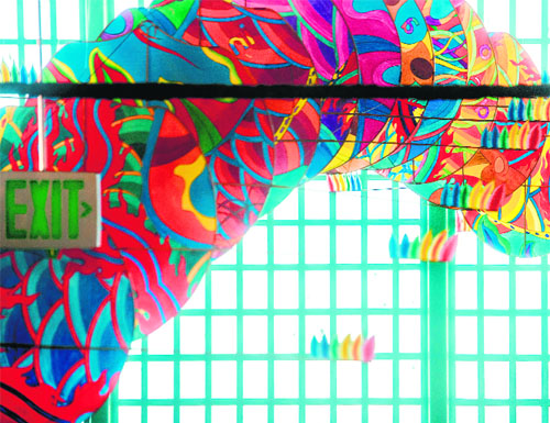 A visitor examines “With Wind” an installation by Chinese artist Ai WeiWei’s that is part of @Large: Ai WeiWei on Alcatraz in San Francisco, California.