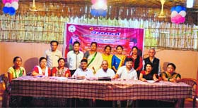 Office-bearers of the World Gorkha Foundation Trust address mediapersons in Dehradun on Friday