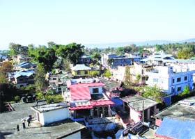 Unplanned growth of houses in Palampur