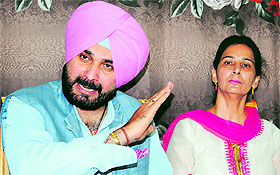 Navjot Sidhu with his wife.