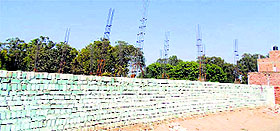 The construction undertaken on disputed land in Abohar. 