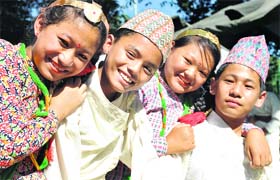 Gorkhali children during their performance