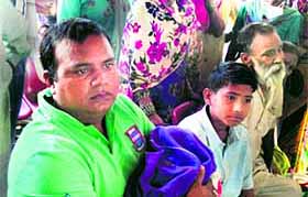 his relatives at the GMCH, Sector 32, Chandigarh, on Monday.