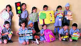 Students of Doon International School take part in a fun-filled activity. 