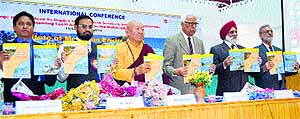 Governor NN Vohra at the Institute of Mountain Environment in Bhaderwah on Monday