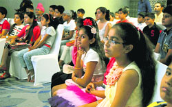 Students attend a workshop in Ludhiana. Tribune photo: Himanshu Mahajan
