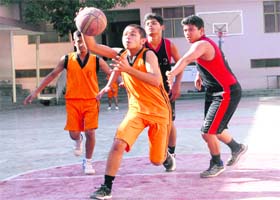A match between Heritage School and Shiwalik International School in progress in Dehradun on Monday