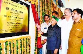 Chief Minister Virbhadra Singh lays the foundation stone of the 132-KV electrical sub-station at Bathu village on Tuesday