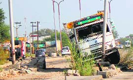 The dismantled toll plaza in Jammu.