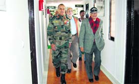 Chairman of the 7th Central Pay Commission Justice AK Mathur in Ladakh.