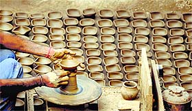 With Diwali round the corner, potters are busy making diyas for the festival of lights in Ludhiana. 