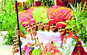 Students take part in a Diwali function at SDP Senior Secondary School in Ludhiana on Tuesday. 