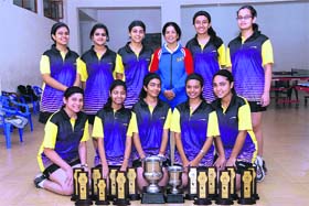 The Welham Girls School team that won the IPSC Inter-School Girls Table Tennis Tournament in Dehradun on Tuesday
