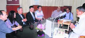 Chief Minister Harish Rawat meets a delegation from Taiwan in Dehradun on Tuesday