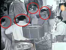 The suspected thieves (encircled)