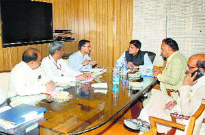 HP Technical Education Minister GS Bali meets Union Power Minister Piyush Goyal in New Delhi on Thursday