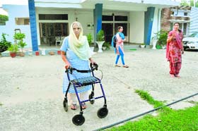 Surinder Kaur Bual, 84-year-old retired doctor, at her residence in Patiala on Thursday