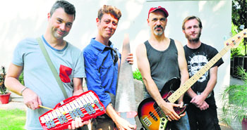 (L-R) Lilian Bencini, Laurent Bernard, Julien Kamoun and Nicholas Gounin of Le Philharmonique de la Roquette 