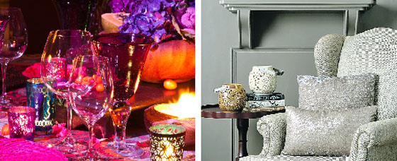Choose trendy and sparkling soft-furniture: Diwali is a festival, celebrated by lot of Indian families playing in-house card games. So picking up shiny sequenced work or dazzling velvet cushions for your couches can really set the mood of your guests.