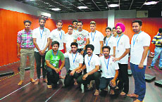Gippy Grewal with the students of My Dream Academy 