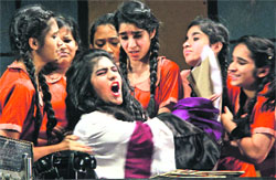 Students of Vivek High School, Mohali, enact a scene from Annie, in Sector 38, Chandigarh, on Saturday. A Tribune photograph