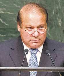 Nawaz Sharif at the UN Assembly.