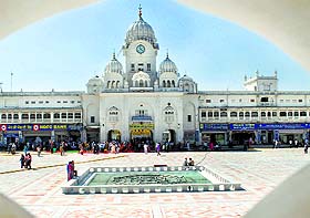 A view of the Golden Temple entrance plaza in Amritsar.