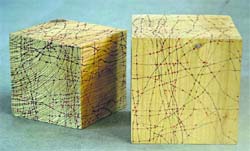 Two wooden cubes