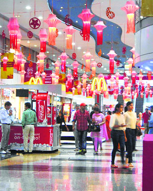 The Chandigarh malls wear a colourful look