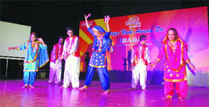 Special children present bhangra during a cultural programme at an art gallery in Amritsar on Saturday