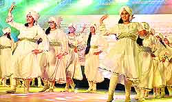 Students present a dance item during the annual day function of The British School in Panchkula