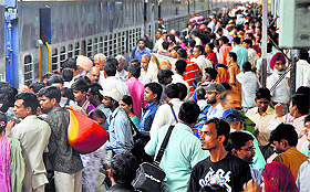 Heavy rush of passengers at the Ludhiana railway station. a file photograph