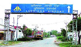 The entry way to Ludhiana Airport. 