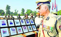 DGP Sumedh Singh Saini pays tributes to the martyrs in Jalandhar on Tuesday