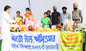 A view of the stall displayed by inmates of Amritsar jail on Wednesday.
