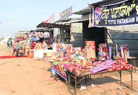 A view of the deserted cracker market in New Amritsar on Wednesday