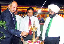 Brigadier Virender Singh Dalal at the Raising Day function near Sriganganagar on Wednesday